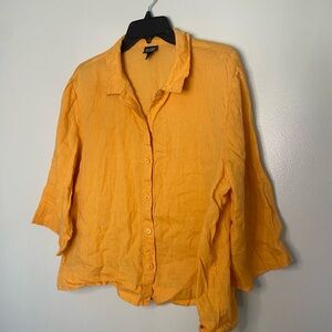 Vibrant Orange Button-Up Shirt